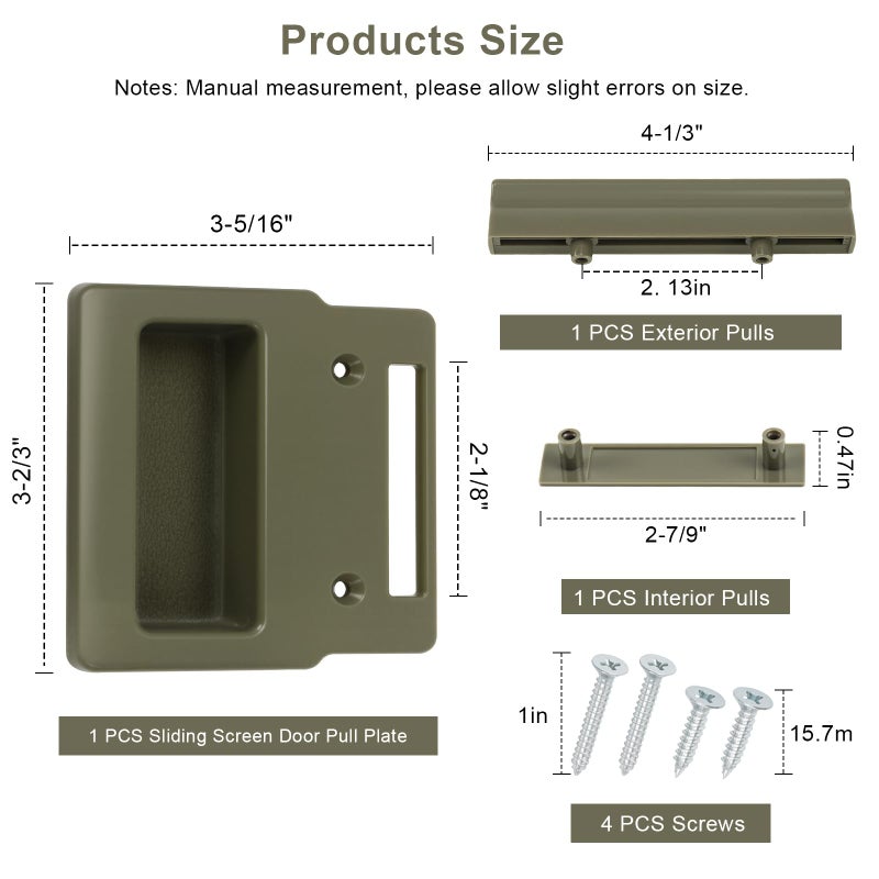 IFERLA Stone Screen Hardware Kit for Andersen Doors, Sliding Screen Door and Latches Pull Handle Replacement Parts Fit for Anderson A-Series Gliding & Hinged Patio Doors from 1982 to Present Windows - Image 2